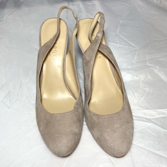 Talbots almond toe nude slingback heels size 9.5 - Picture 2 of 7